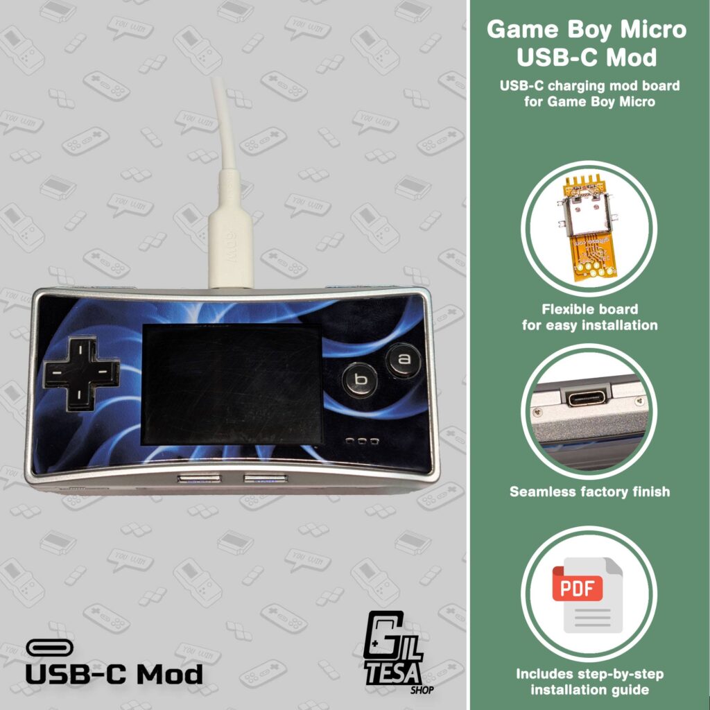 Game Boy Micro: USB-C Mod - The giltesa's shop