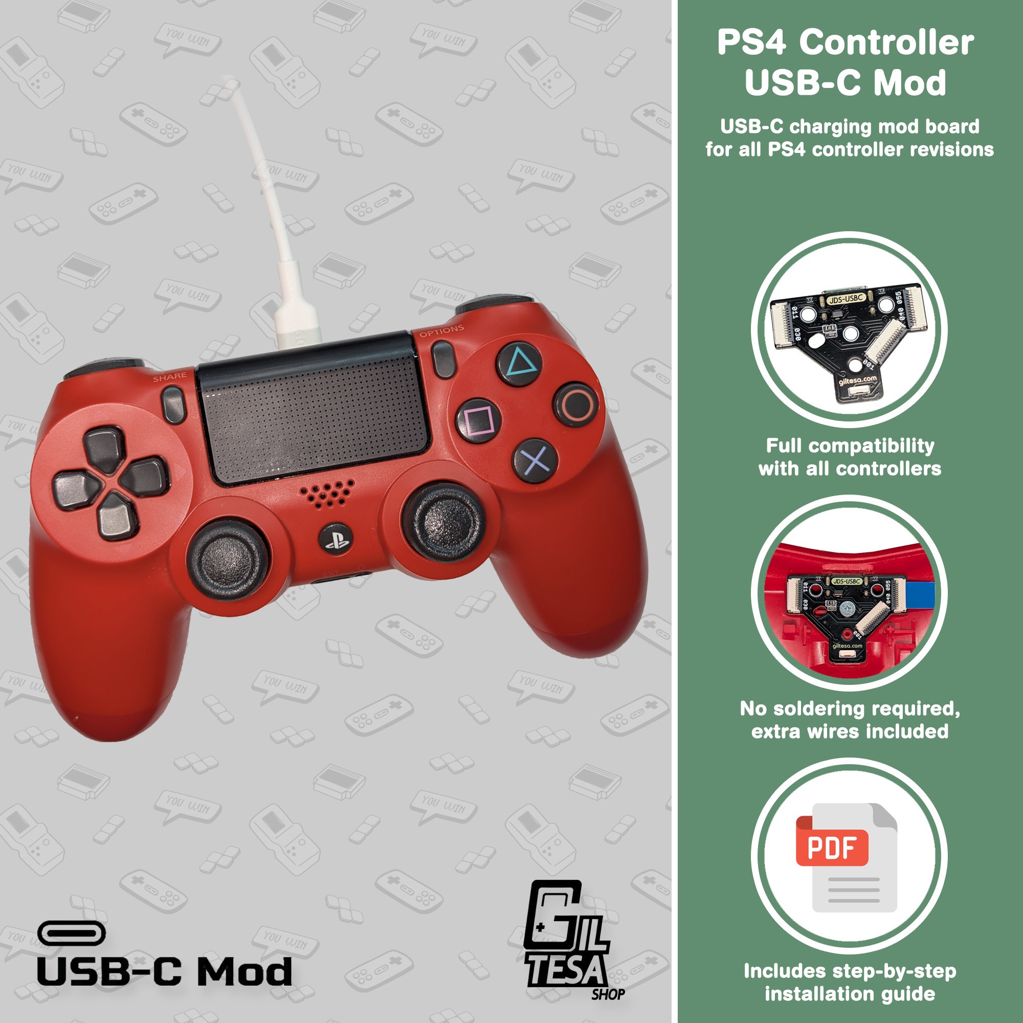 PlayStation 4 DualShock Controller: USB-C Mod (All models) - Image 2